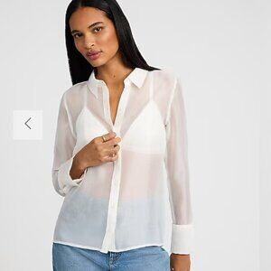 Express Sheer White Blouse